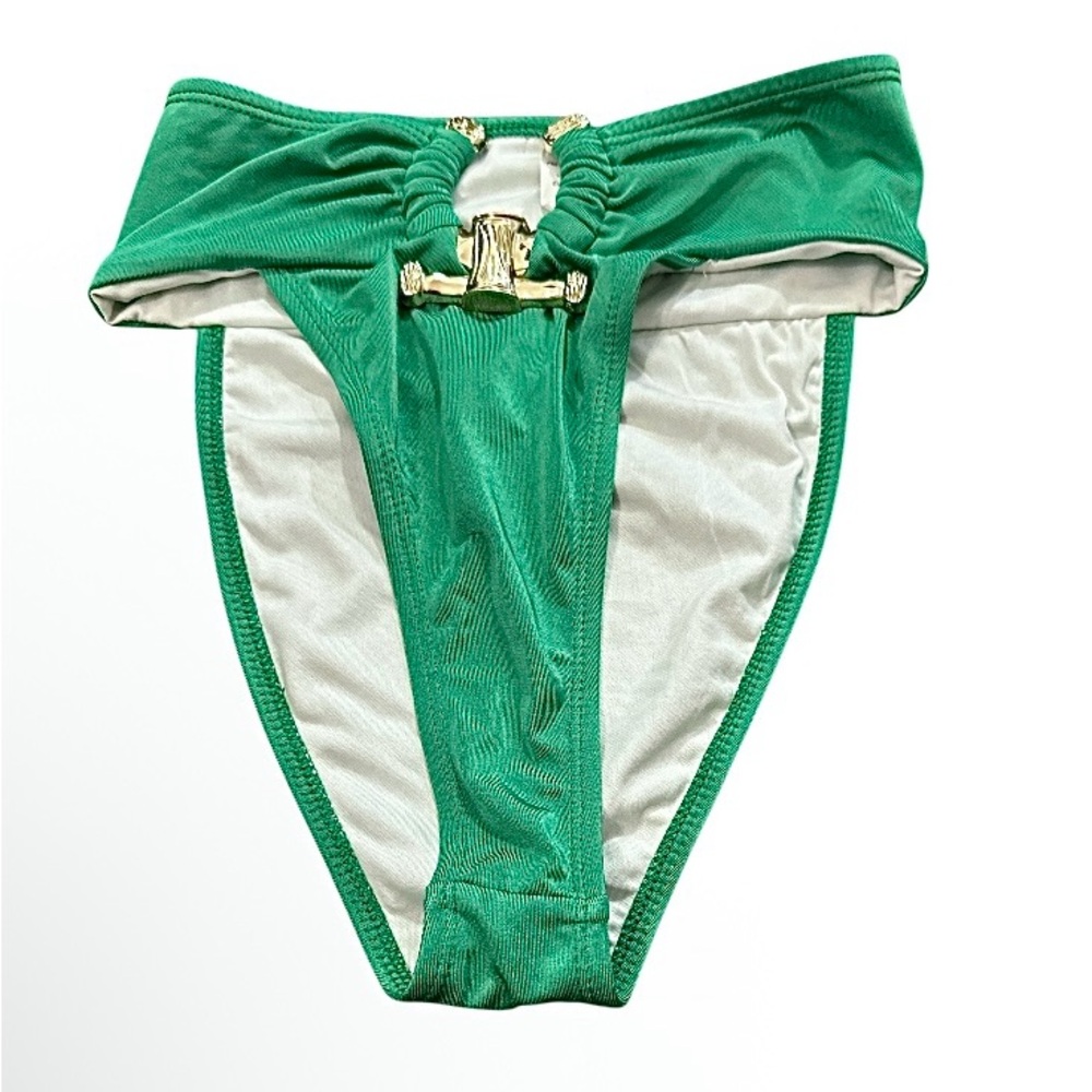 NWT sexy! pretty little thing Green Bikini Bottom with Gold Accents